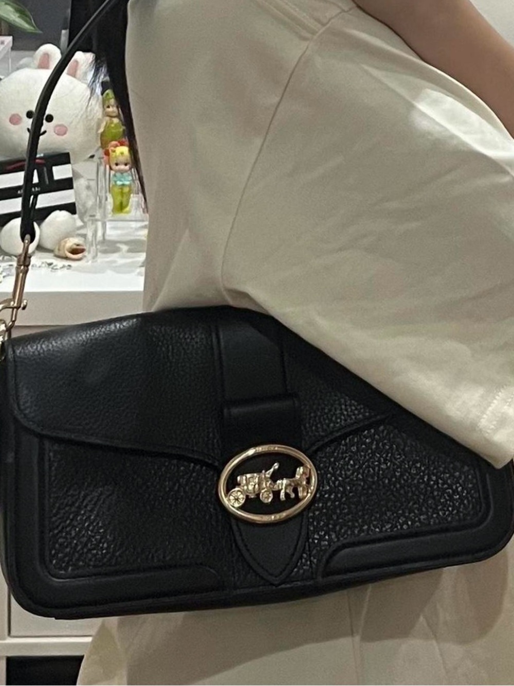 Black Leather COACH Shoulder Bag
